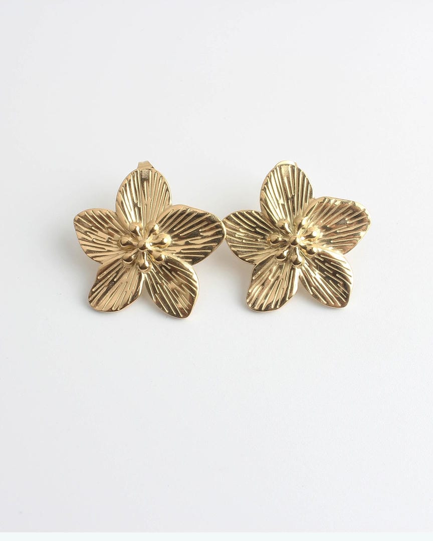 Floral Statement Earrings in Gold or Silver
