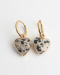 Heart Stone Hoop Earrings