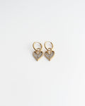 Sparkling Heart Hoop Earrings