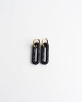 Pave Rectangle Link Hoop Earrings