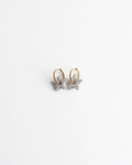Toned Pave Star Hoop Earrings