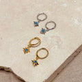 Opal Starburst Hoops Earrings