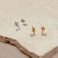 Elegant Trio Pearl Stud Earrings