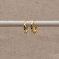 Gold Marquise Huggie Hoops