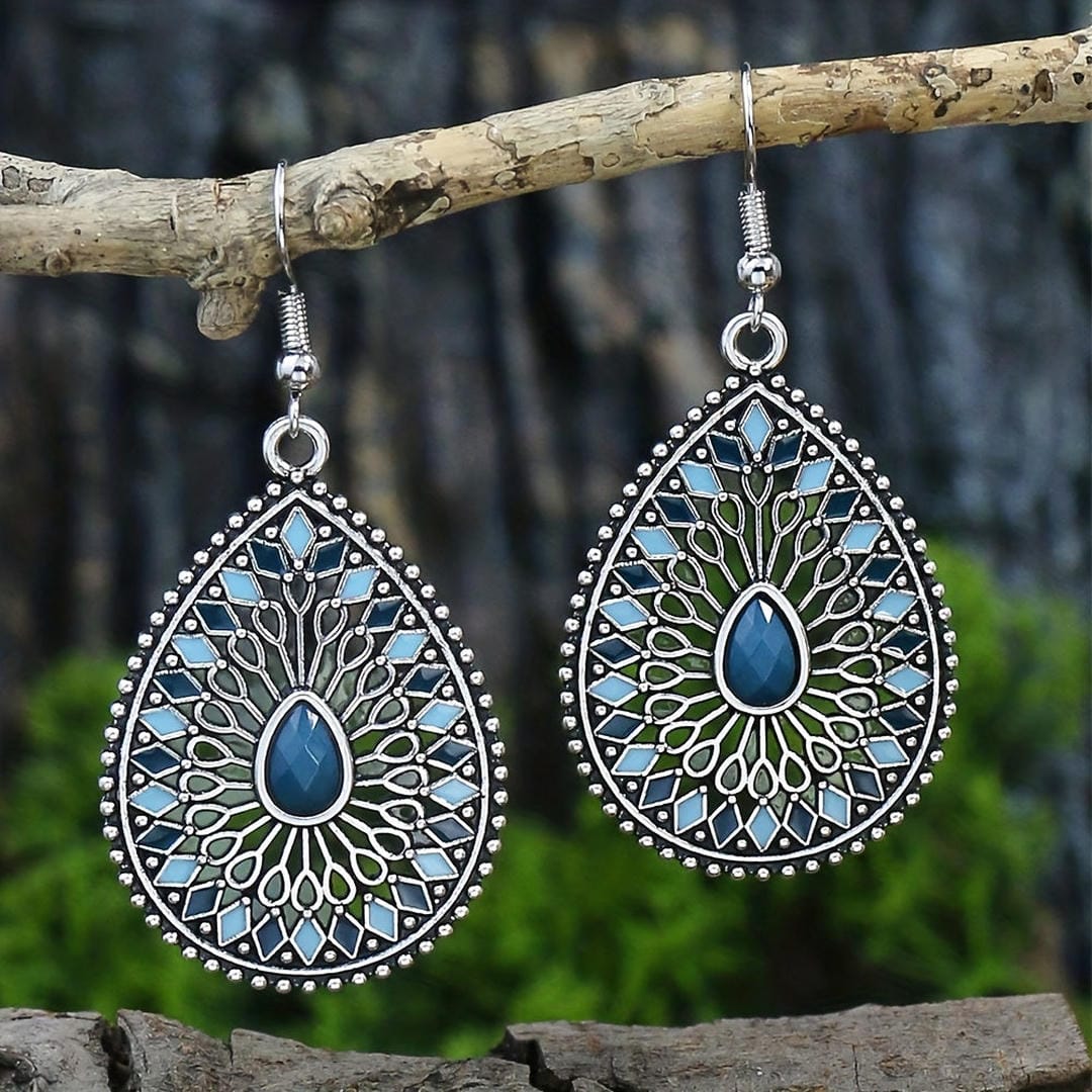 Vibrant Teardrop Filigree Earrings