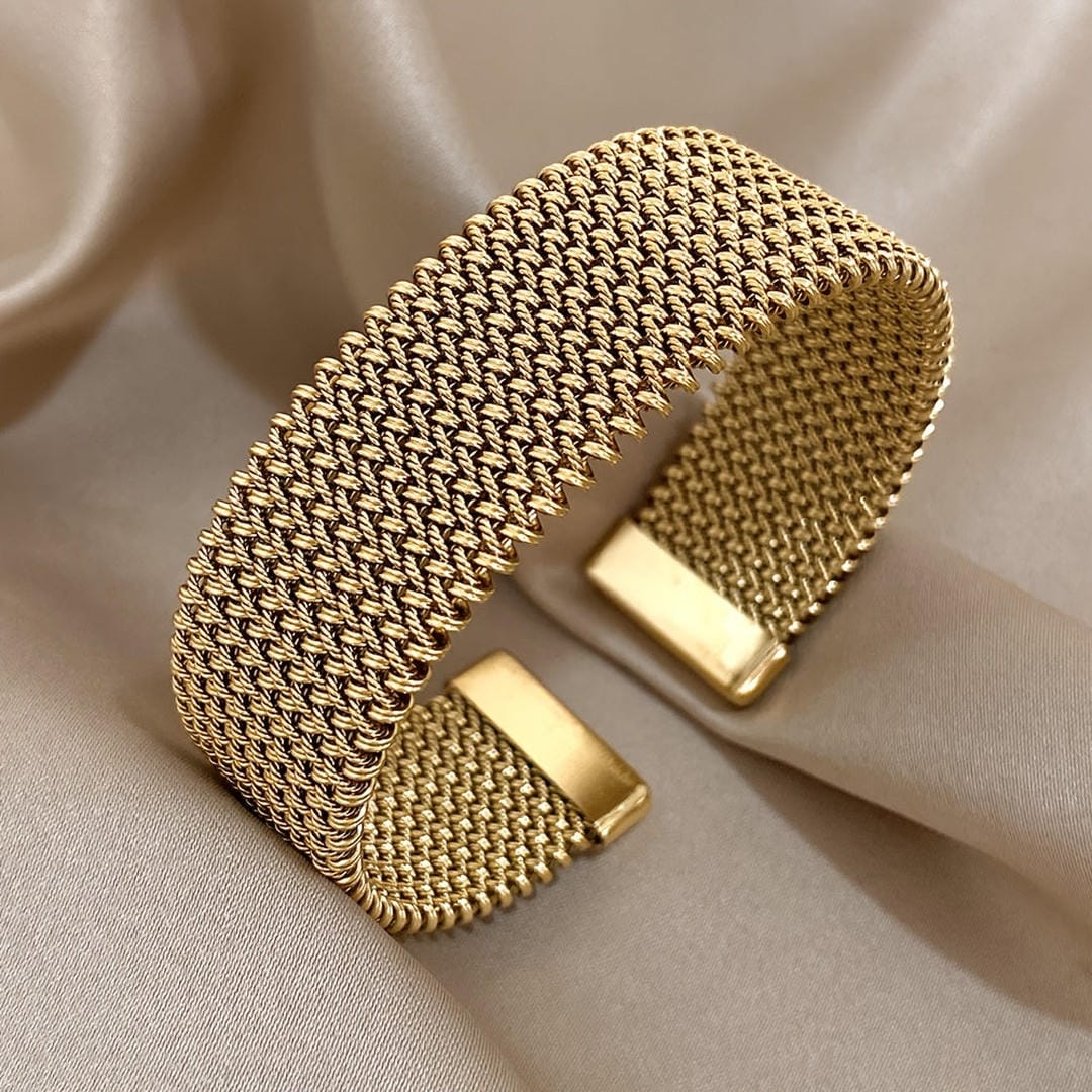 Woven Adjustable Gold Plated Bracelet