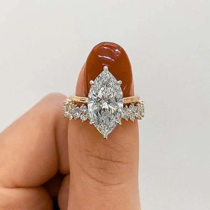 Marquise Crystal Gold Ring