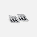 Modern Silver Wavy Bar Earrings