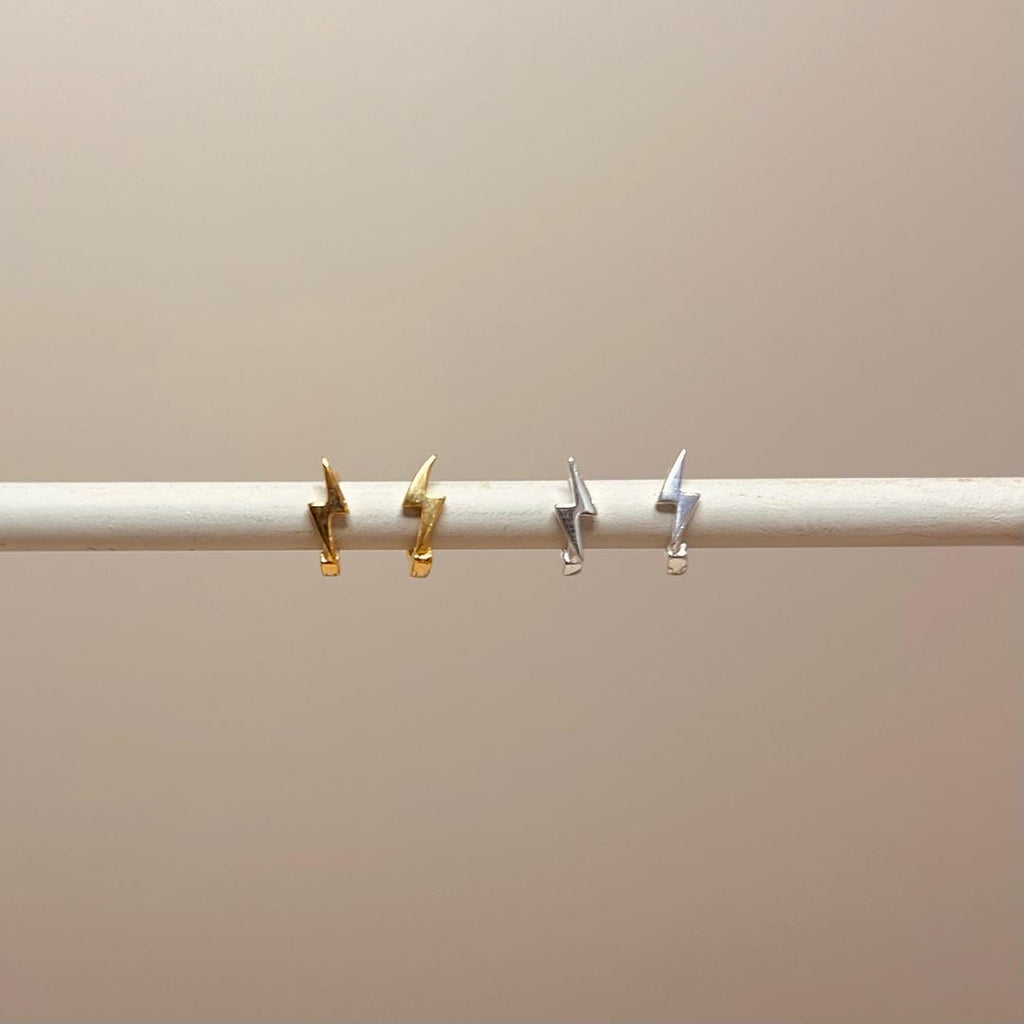 Lightning Bolt Micro Hoops