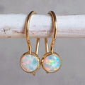 Timeless Gold Plated White Opal Earrings