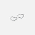 Mini Heart Hoops Silver