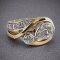 Classic Two Tone Crystal Ring