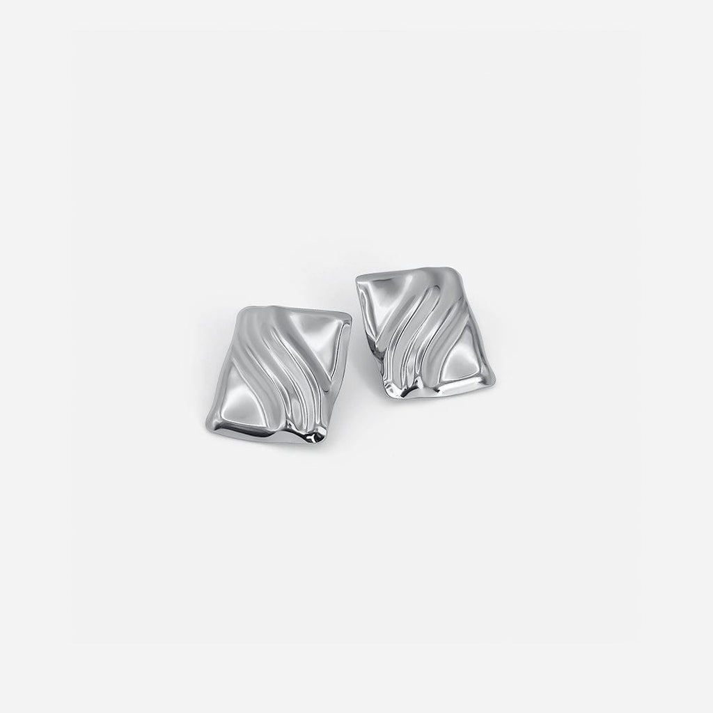 Timeless Silver Cube Statement Studs