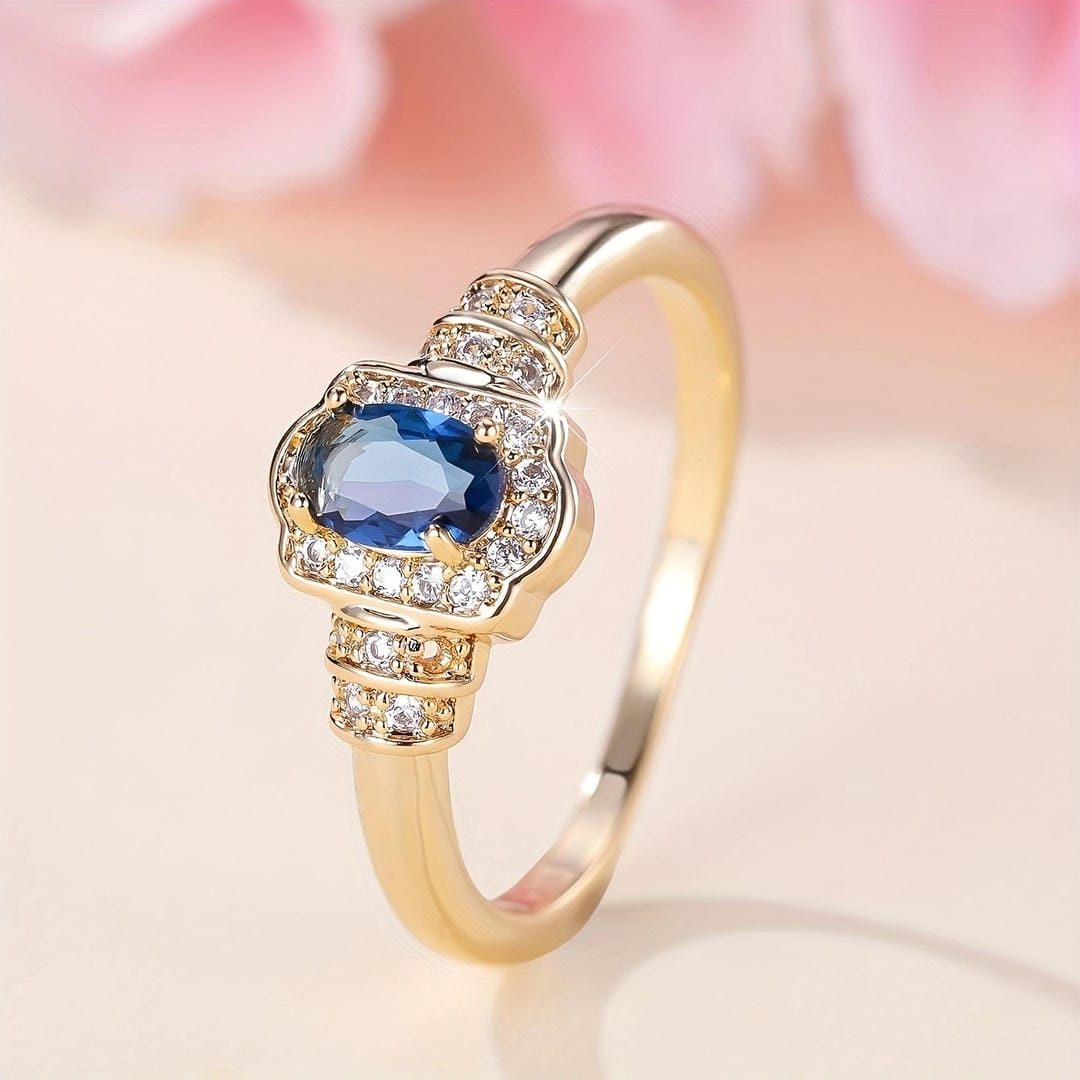Heirloom Sapphire Halo Crystal Ring