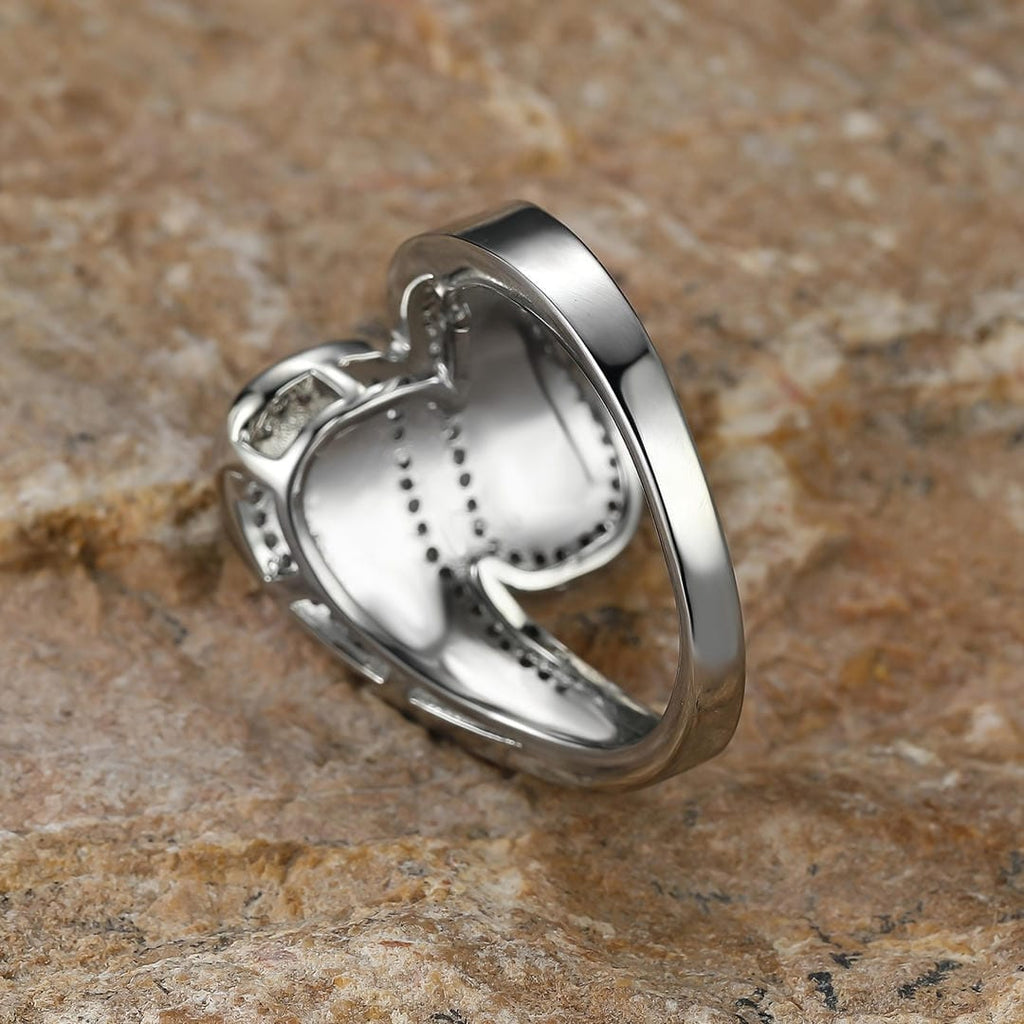 Inlaid Opal Stone Zirconia Ring