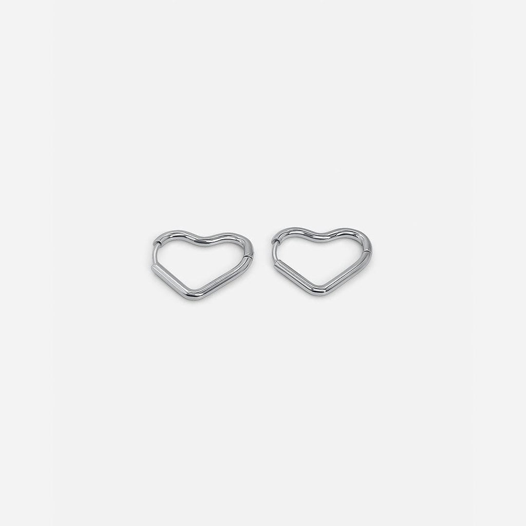Mini Heart Hoops Silver
