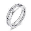 Elegant White Crystals Titanium Band