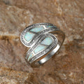 Inlaid Opal Stone Zirconia Ring