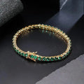Classic Emerald Gold Tennis Bracelet