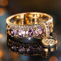 Lavender Charm Halo Statement Ring
