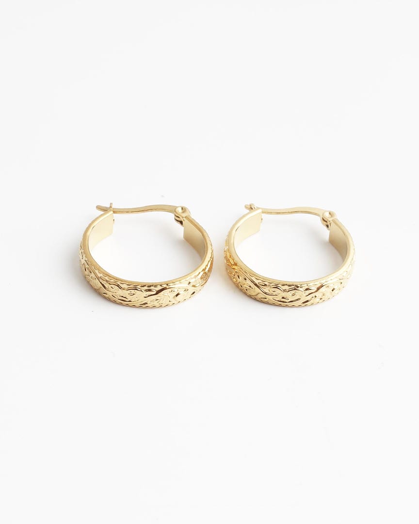 Elegant Engraved Hoop Earrings