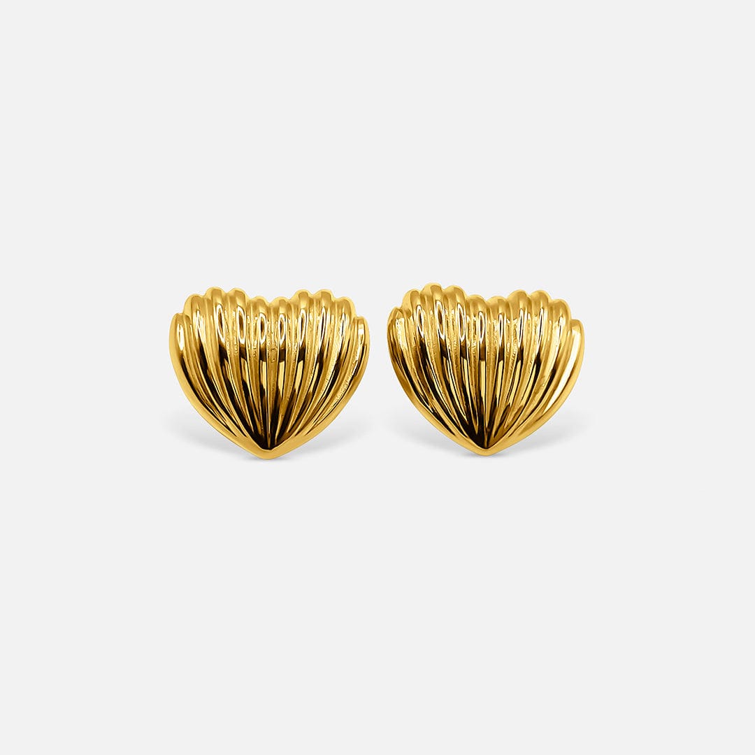 Gold Shell Heart Earrings