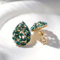 Emerald Teardrop Crystal Earrings