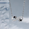 Infinity Paw Print Zirconia Necklace