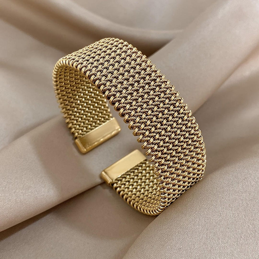 Woven Adjustable Gold Plated Bracelet