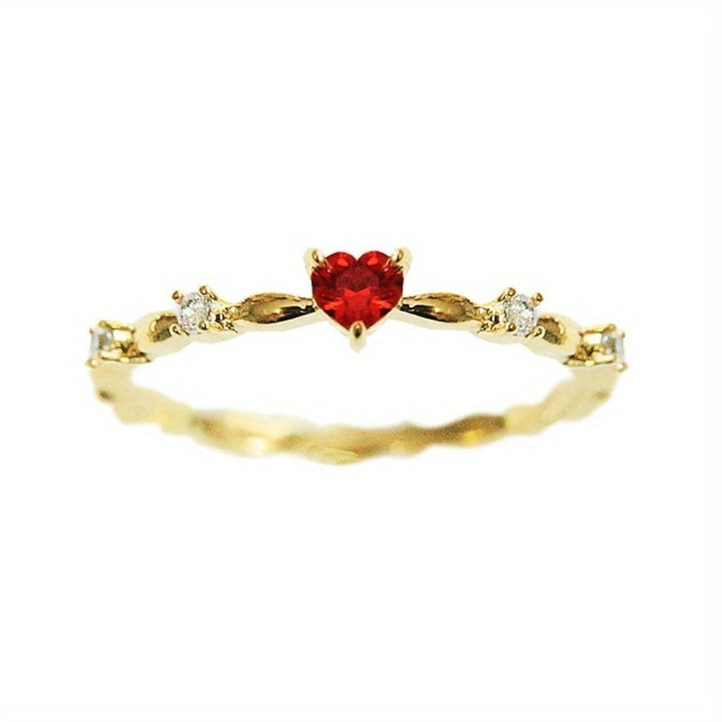 Petite Heart Ruby Ring