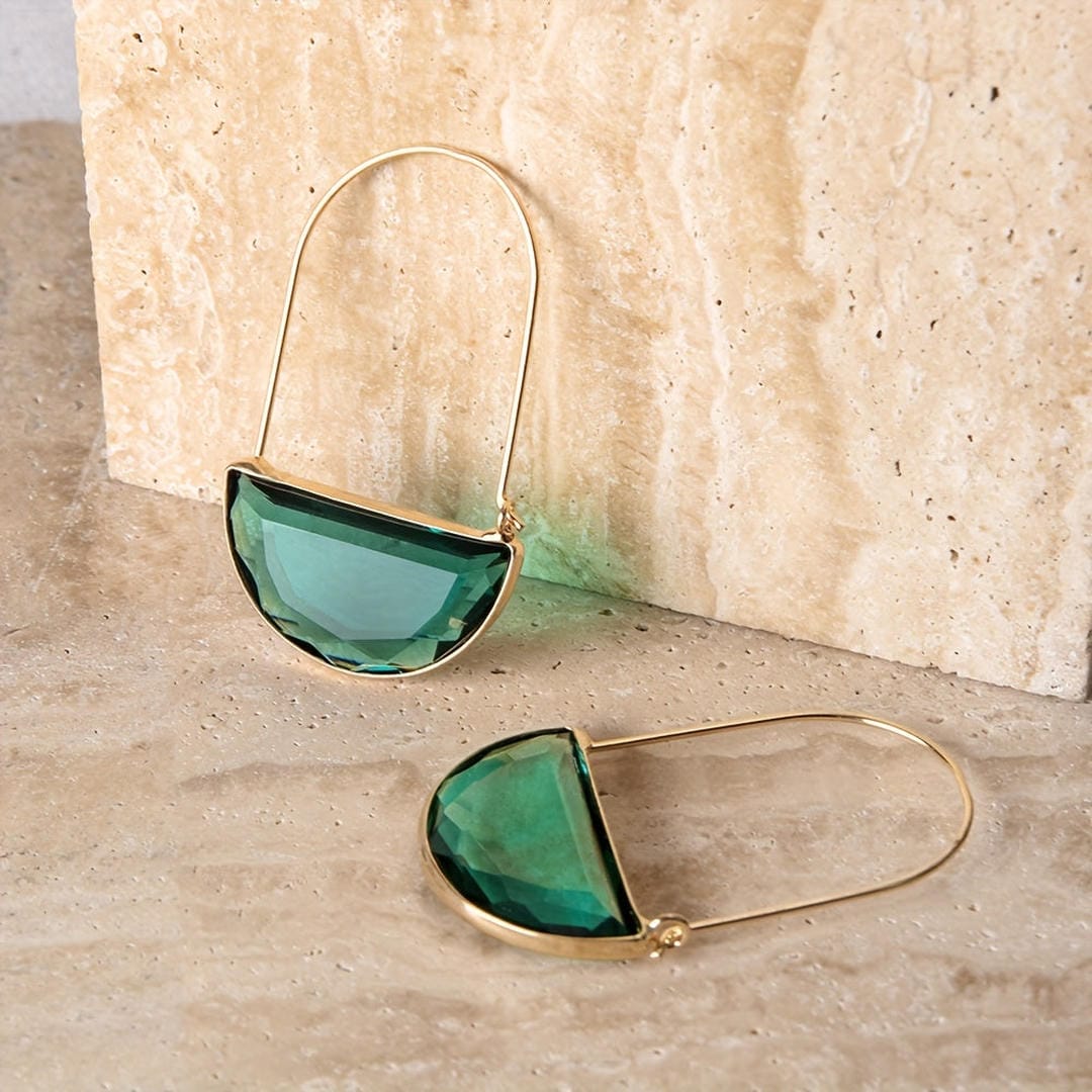 Half Moon Translucent Hoop Earrings