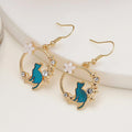 Flower Cat and Star Dangle Earrings