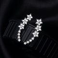 Sparkling Flower Drop Statement Earrings