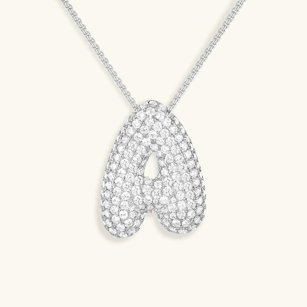 Bubble Initial Crystals Necklace