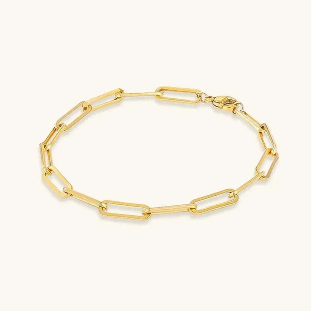 Elegant Gold Paperclip Bracelet