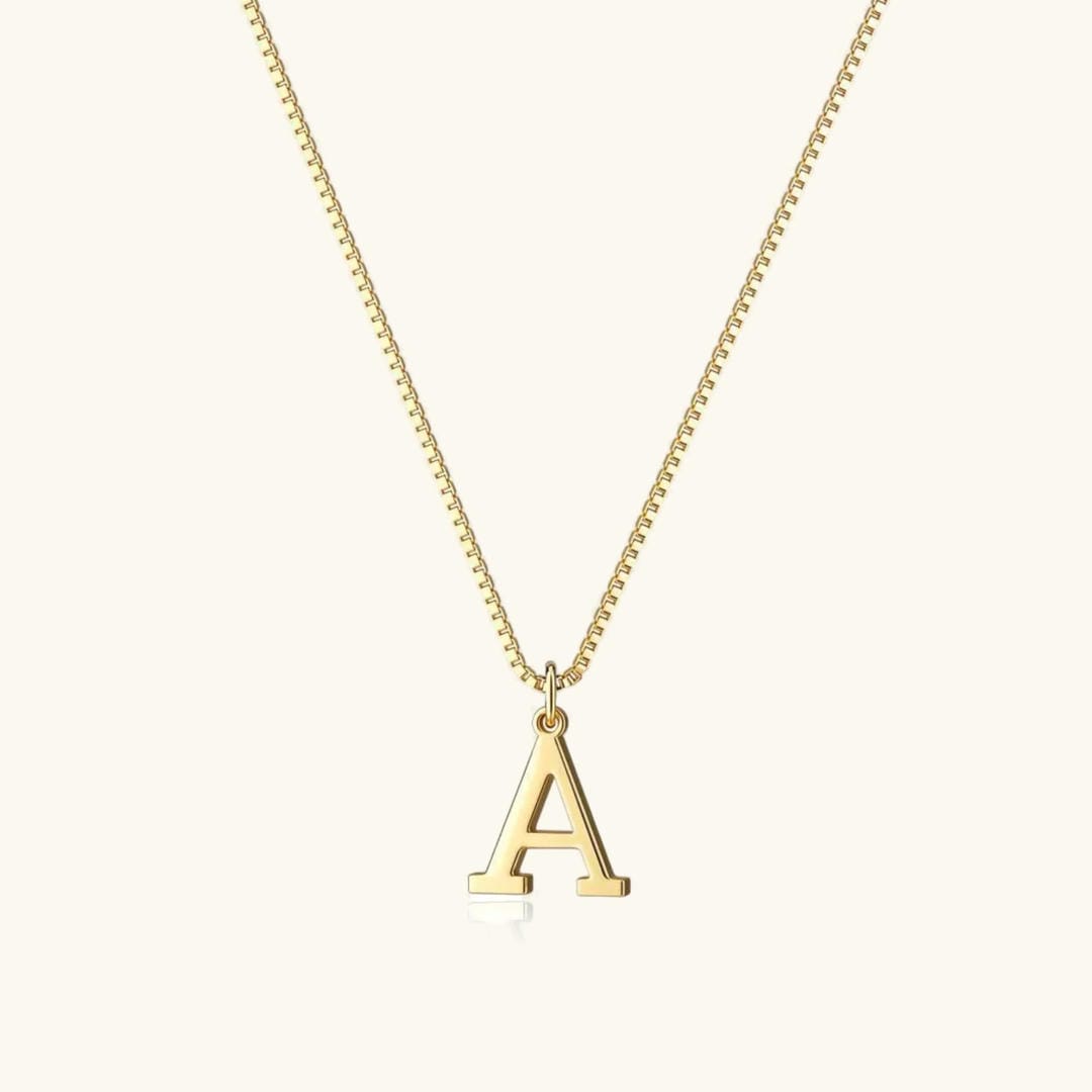 Vintage Letter Initial Gold Necklace