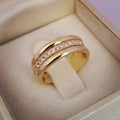 Double Ring with Inlaid Cubic Zirconia