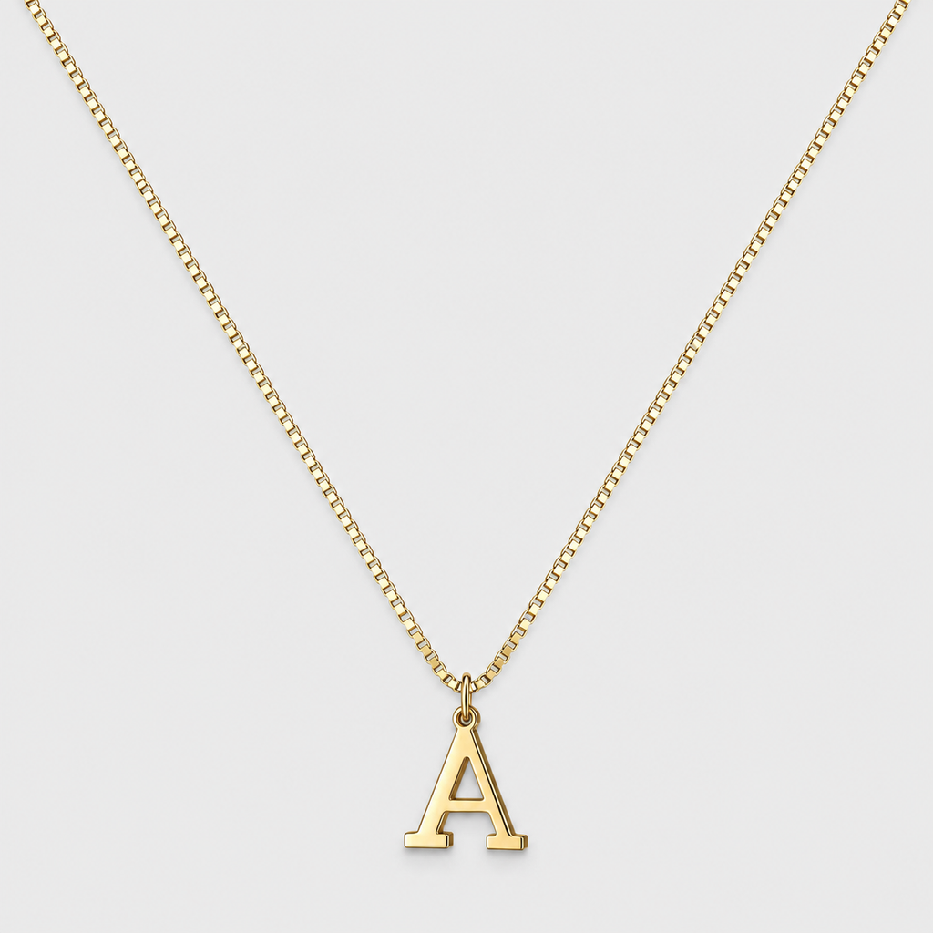 Vintage Letter Initial Gold Necklace