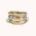 Elegant Stacked Crystals Statement Ring