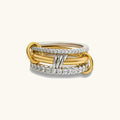Majestic Stacked Crystals Ring