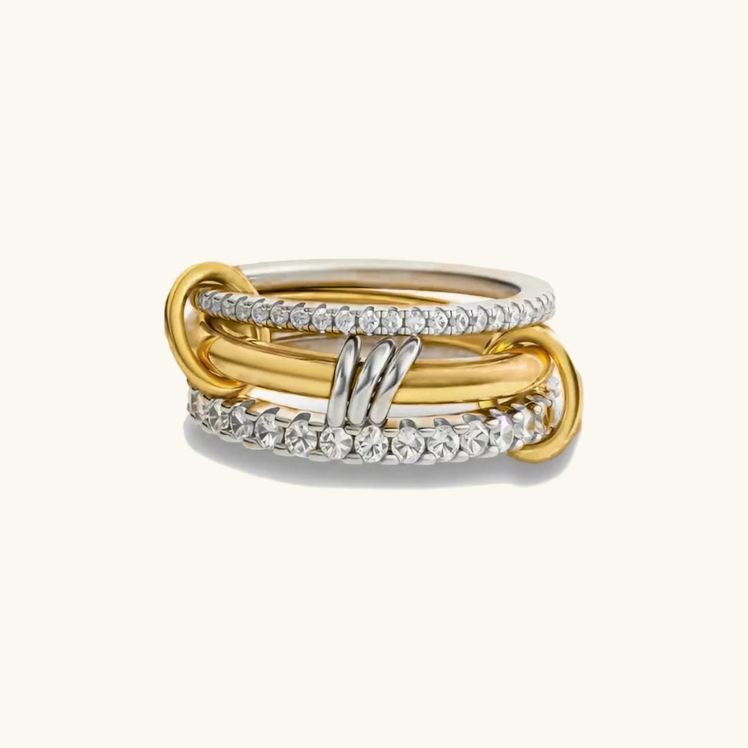 Majestic Stacked Crystals Ring