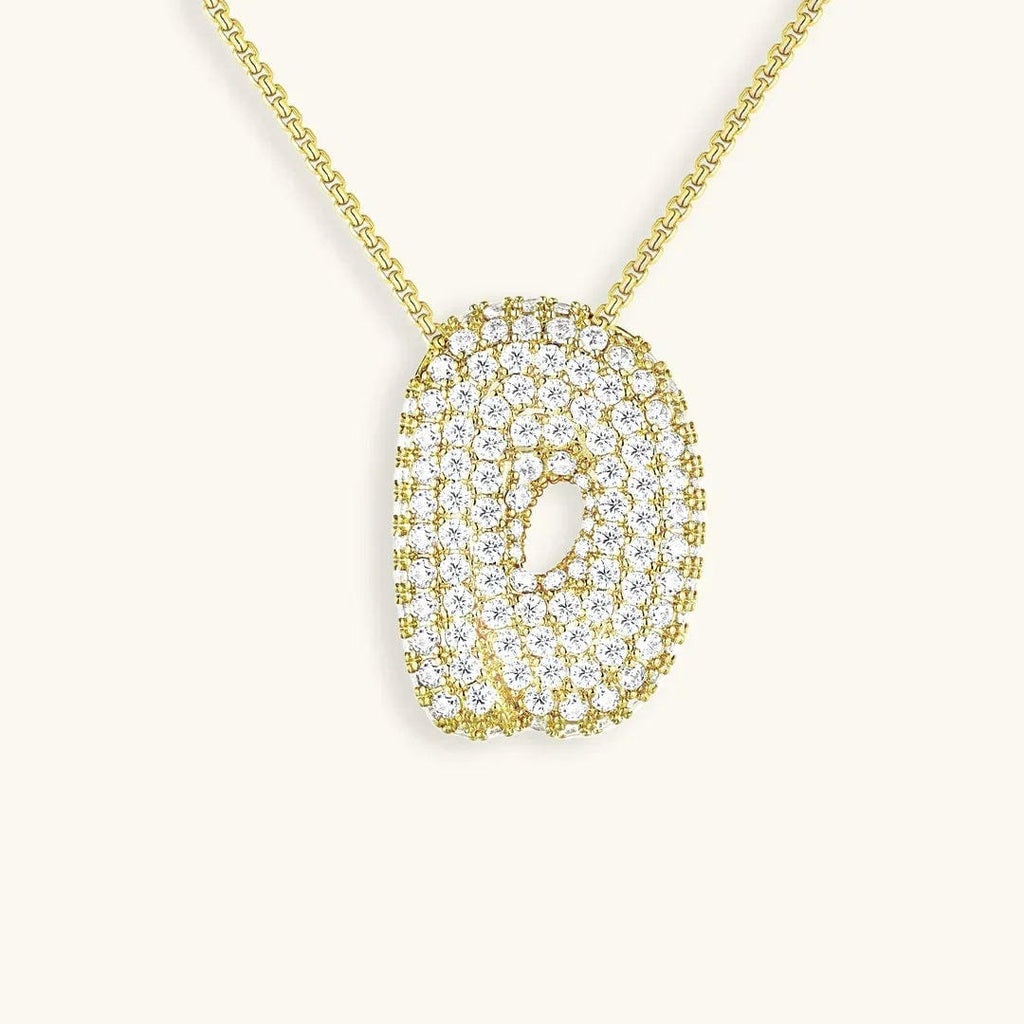Bubble Initial Crystals Necklace