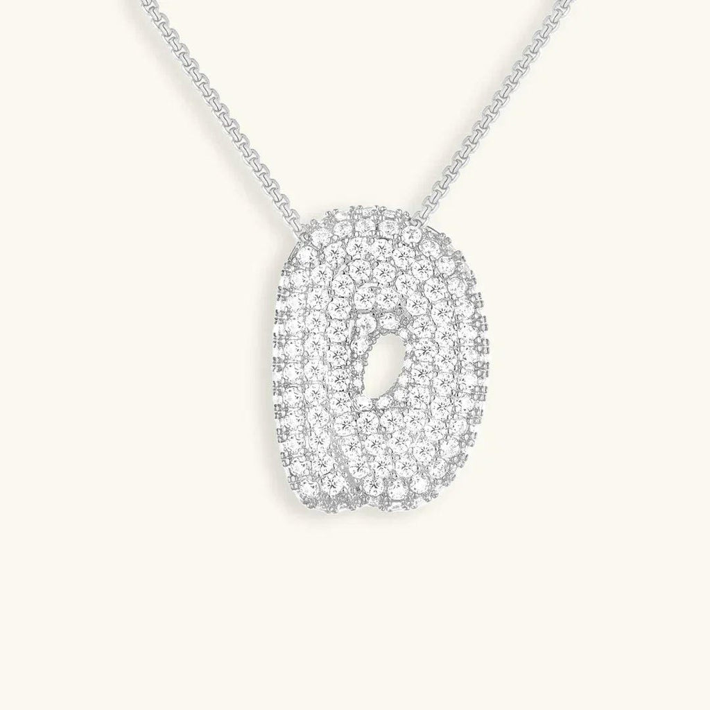 Bubble Initial Crystals Necklace