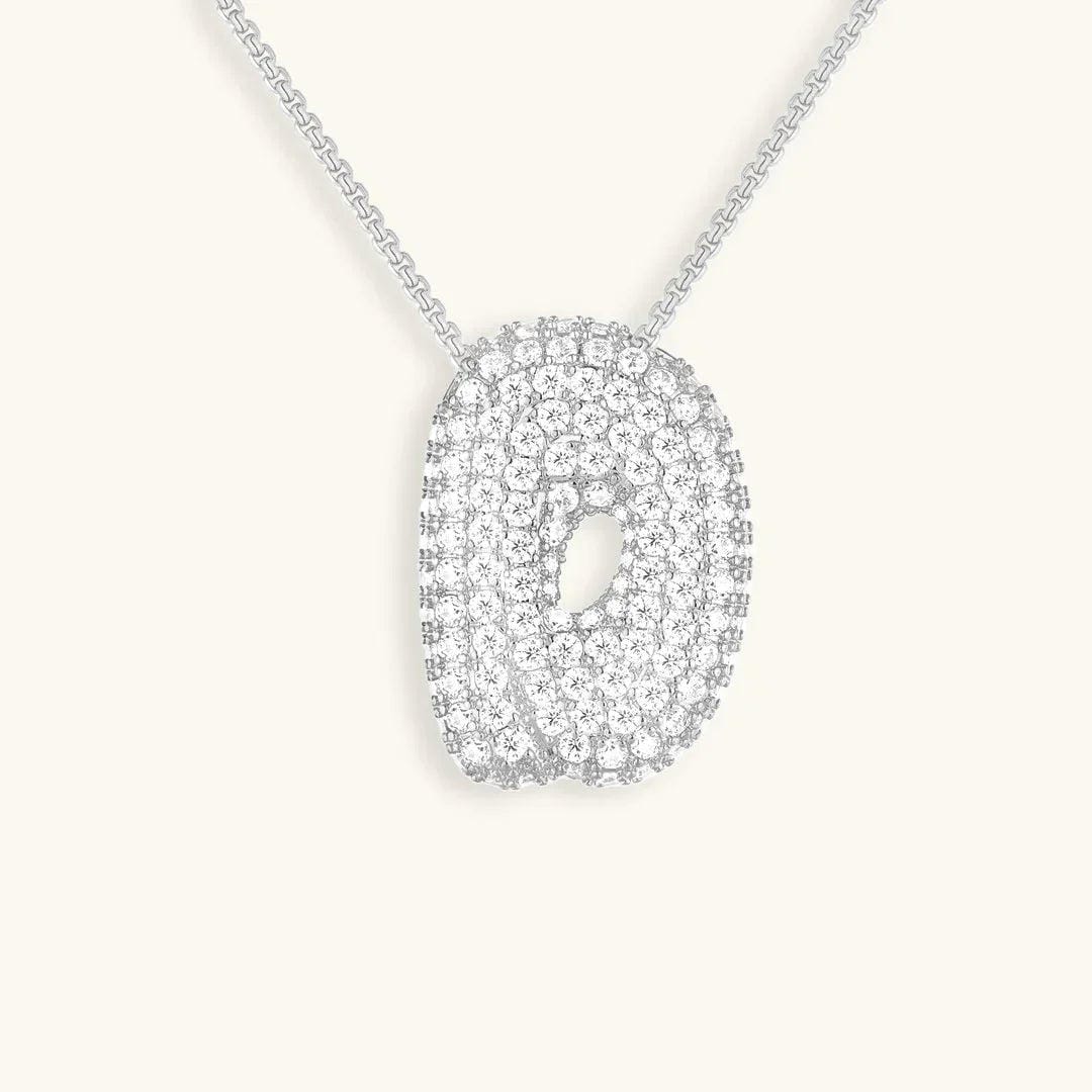 Bubble Initial Crystals Necklace