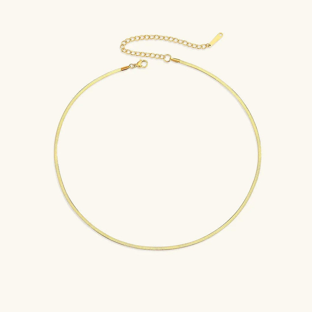 Timeless Herringbone Gold Necklace