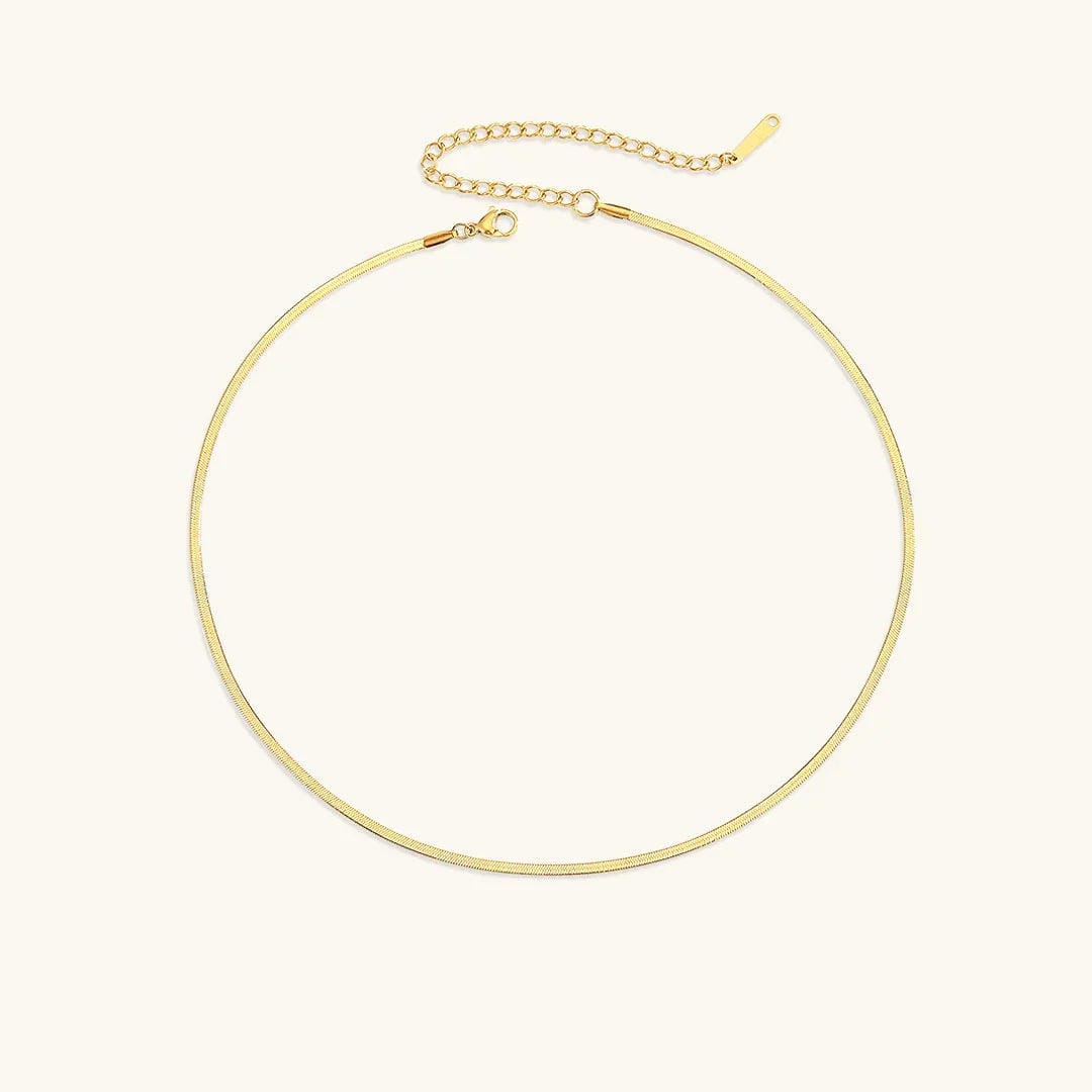 Timeless Herringbone Gold Necklace