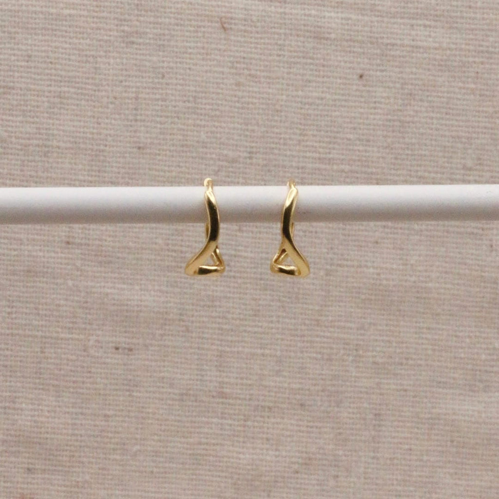 Gold Abstract Wave Hoops