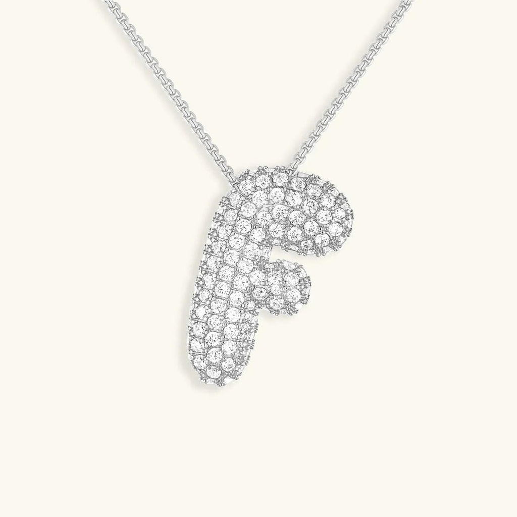 Bubble Initial Crystals Necklace