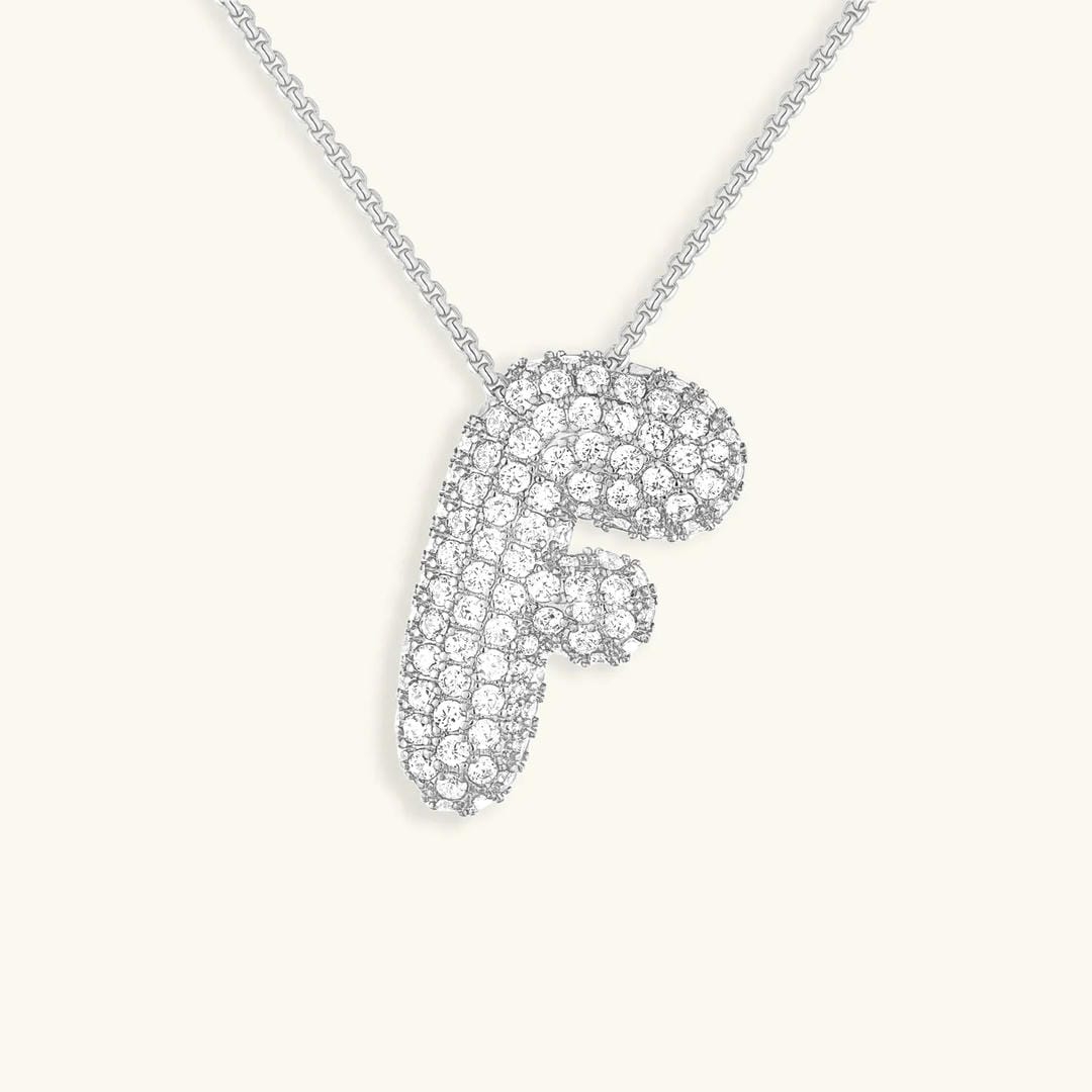Bubble Initial Crystals Necklace