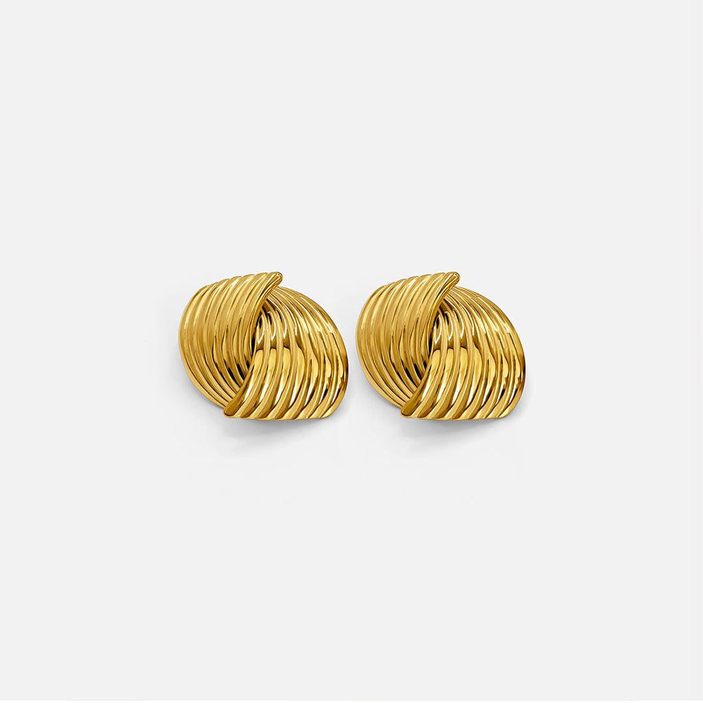 Modern Gold Twist Earrings